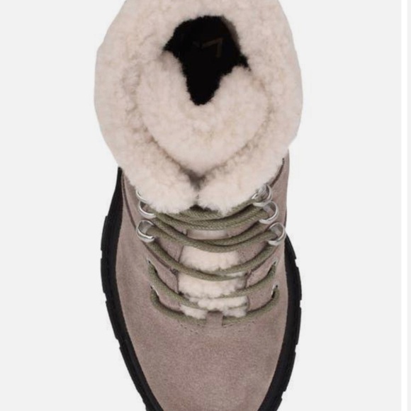 MARC FISHER VACINTE HEEL  COMBAT BOOTIE GRAY SUEDE SIZE 9M NEW - Picture 5 of 7